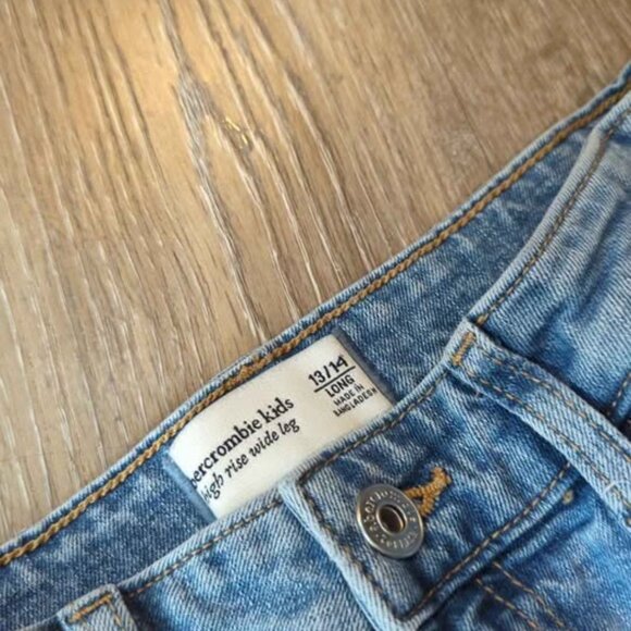 Abercrombie kids 13/14 long high rise wide leg jeans girls - Picture 2 of 6